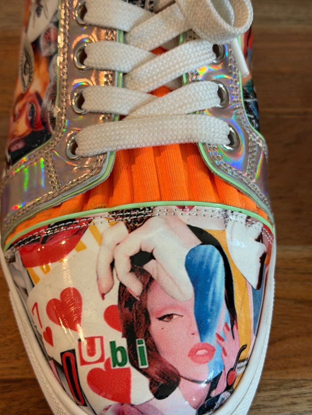 Christian Louboutin Viera Graphic Print Patent Red Sole Sneakers 38 - Picture 14 of 16